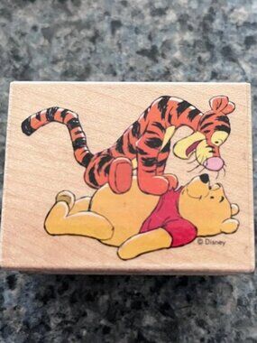 Vintage Disney Winnie the Pooh and Tigger Rubber Stamp